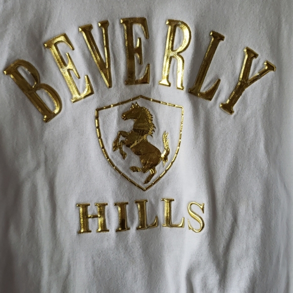 Donated white t shirt with gold puffy letters. XL - Picture 2 of 4